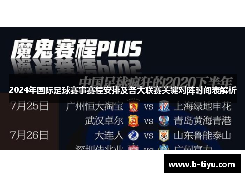2024年国际足球赛事赛程安排及各大联赛关键对阵时间表解析