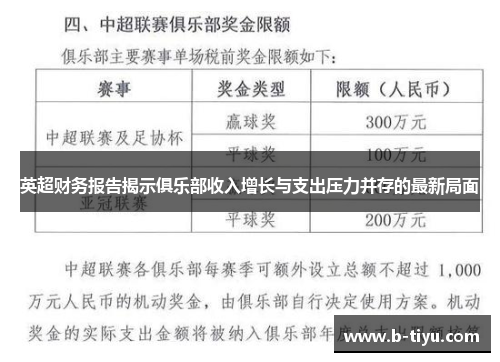 英超财务报告揭示俱乐部收入增长与支出压力并存的最新局面