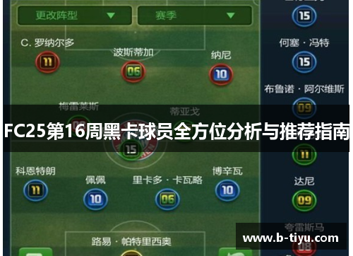 FC25第16周黑卡球员全方位分析与推荐指南