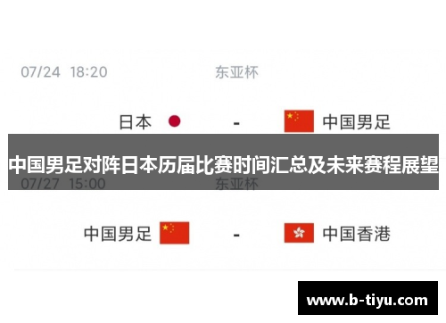 中国男足对阵日本历届比赛时间汇总及未来赛程展望